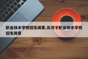 职业技术学院招生简章,石河子职业技术学院招生简章